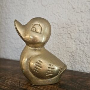 Small Brass Duckling Figurine